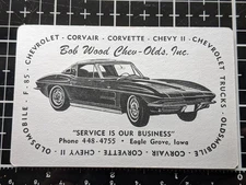 Eagle Grove Iowa  Corvette advertising single playing card