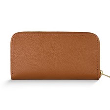 TAKEASY Italian Genuine Calf Leather Wallet for Women with Zipper | Large Peb...