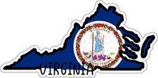 State of Virginia Flag Map Sticker Decal USA Virginia State