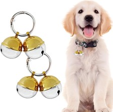 Extra Loud Cat Dog Collar Bell, Durable Brass Charms, 2 Pack Gold Silver