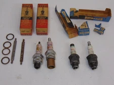 Vintage Boat Motor Aero Spark Plugs LUTHY Champion Boxes Gap Gauges Lot 1940s