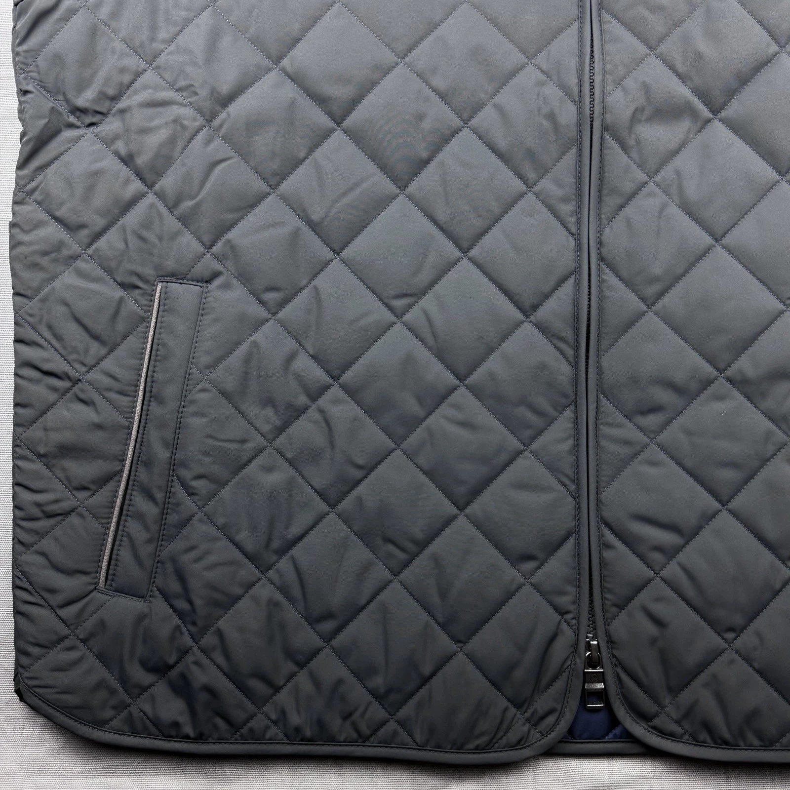 Peter Millar Crown Essex Full Zip Quilted Puffer Vest Jacket Iron Gray XL $245 - product detail image 4