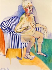 Alice Neel (Handmade) Signed Oil Painting on Canvas 20x28 in Expressionism ..