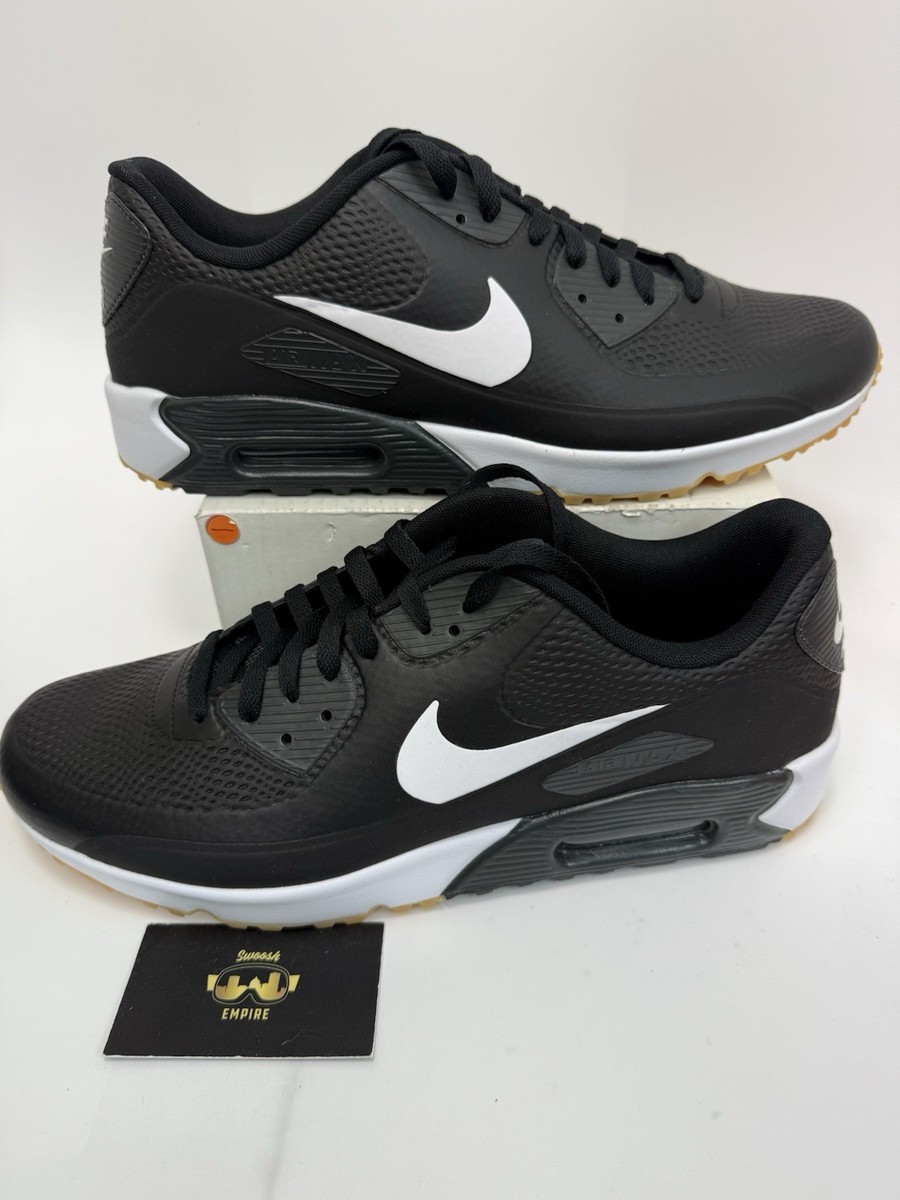 Nike Air Max 90 Golf Men Size 14 Black White Gum Bottom 