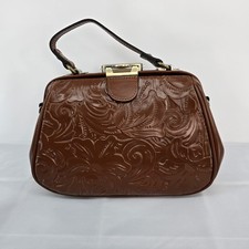 Patricia Nash Tooled Rose Gracchi Florence Leather Satchel Handbag Brown 279