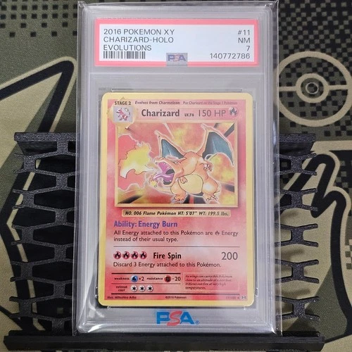 2016 POKEMON XY EVOLUTIONS #11 CHARIZARD-HOLO PSA 7