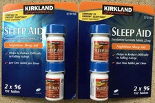Kirkland Signature Sleep Aid Doxylamine Succinate 25mg 4x 96 Tablets SALE