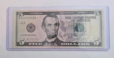 2021 $5 * STAR Dollar Federal Reserve NOTE/ BILL Error/ Replacement NOTE 