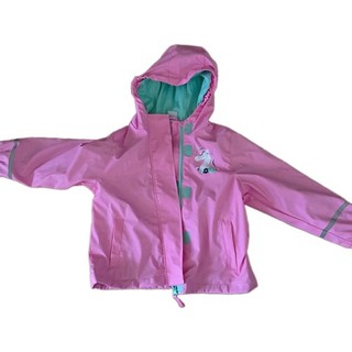 Kiko Mädchen Regenjacke Einhorn Print Kapuze RV rosa/grün Gr. 104/110