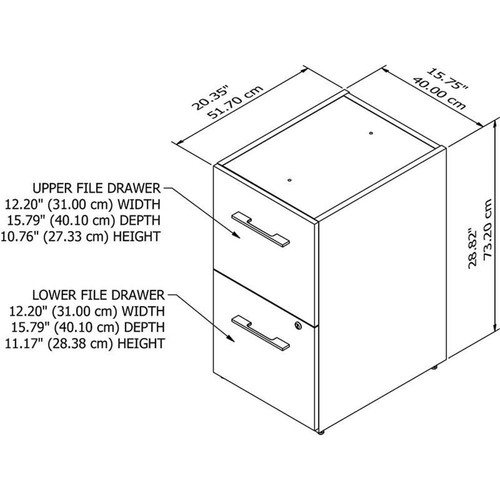 Office 500 16W Aktenschrank mit 2 Schubladen in Schwarznuss - Technisches Holz - Bild 6 von 7