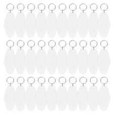 Vintage Motel Keychain Blank 30PCS - Hotel Keychains Key Tag White