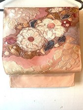 Kimono Floral embroidery obi pink