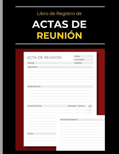 Libro de Registro de Actas de Reunion: Cuaderno de Reuniones | De Alta Calidad p - product listing photo