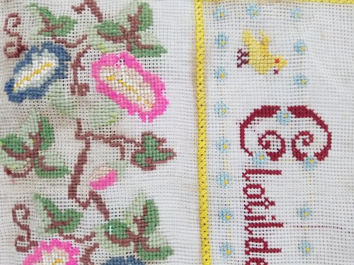 Antique 1898 Cross Stitch Alphabetic & Floral Sampler 62x56cm - Picture 13 of 14