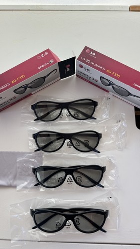 2 Pair of LG Cinema 3D Glasses AG-F310 Brand New In Original Box + 2 Wipe Cloths