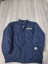 Vtg 90s Starter Michigan Wolverines Full-Zip Puffer Jacket Mens XL