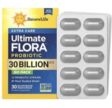 Renew Life Ultimate Flora Probiotic, Vegan, 30 Billion CFU, 30 Capsules