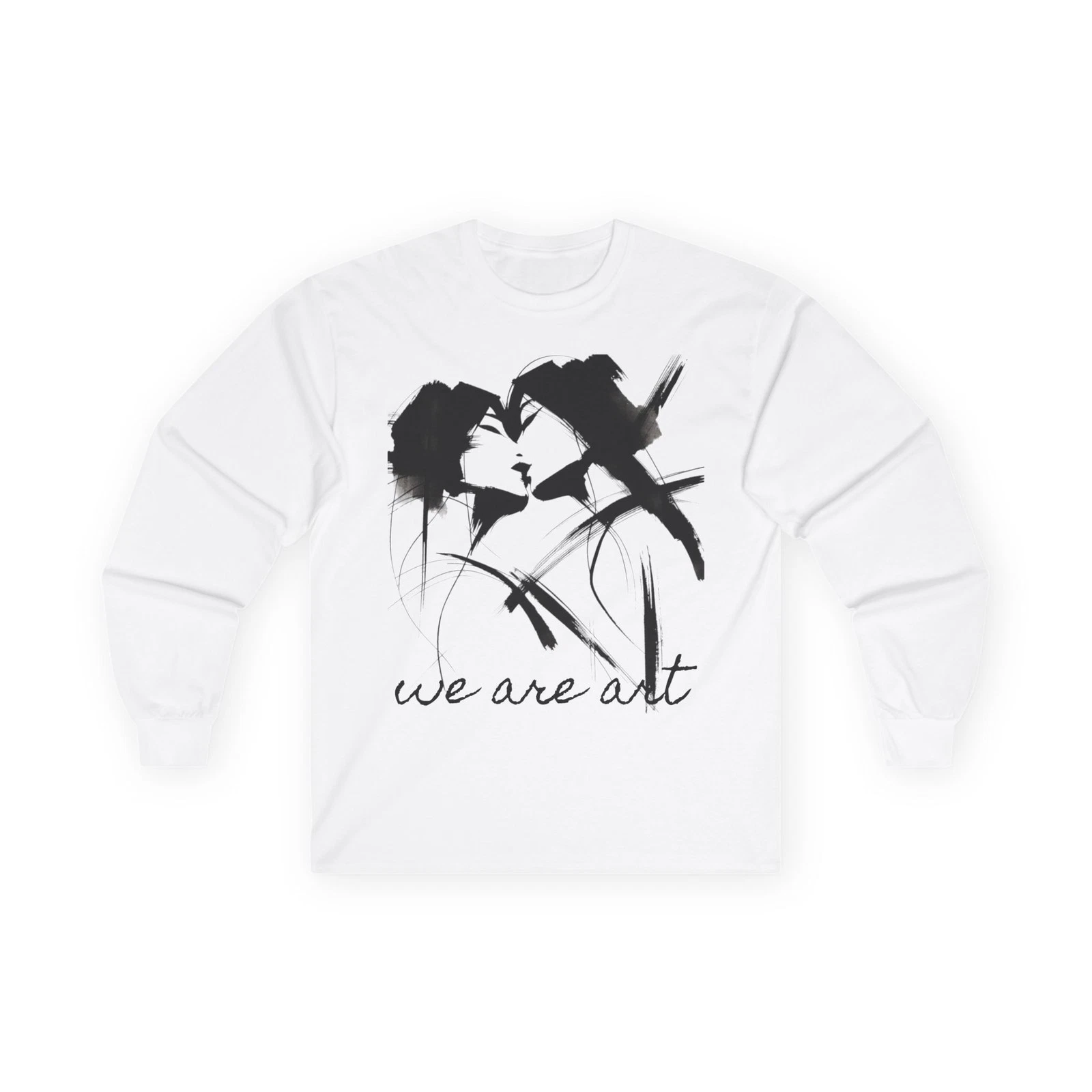 Cotton Long Sleeve Tee lesbian love art designer t-shirt gift idea women girls