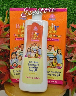 2X Baby glow kids teens carrot/almond Beautify/Nourishing body milk 450ml SPF50