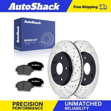 Front Drilled Slotted Brake Rotors Premium Ceramic Pads for Toyota Sienna