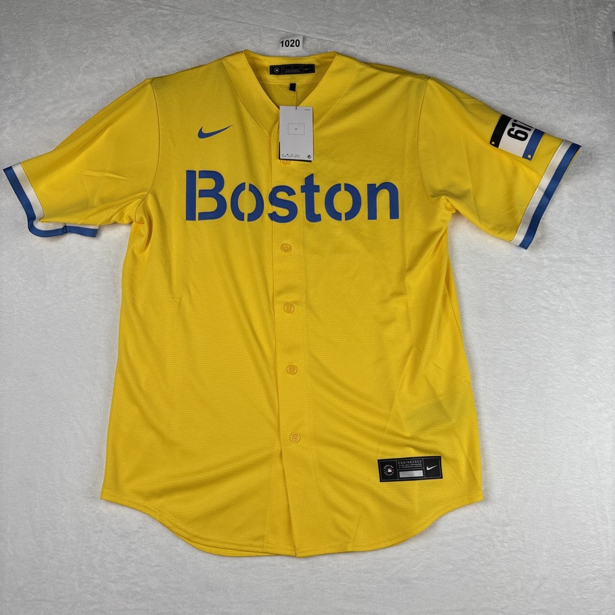 Nike Men's Rafael Devers Boston Red Sox City Connect Yellow Jersey