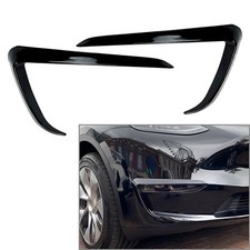 Gloss Black Front Fog Light Lamp Eyebrow Cove...