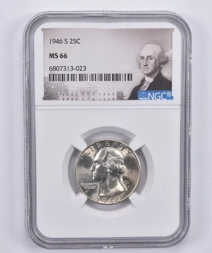 1946-S Washington Quarter Silver 25c Quarter MS66 NGC S/S FS501 *4204