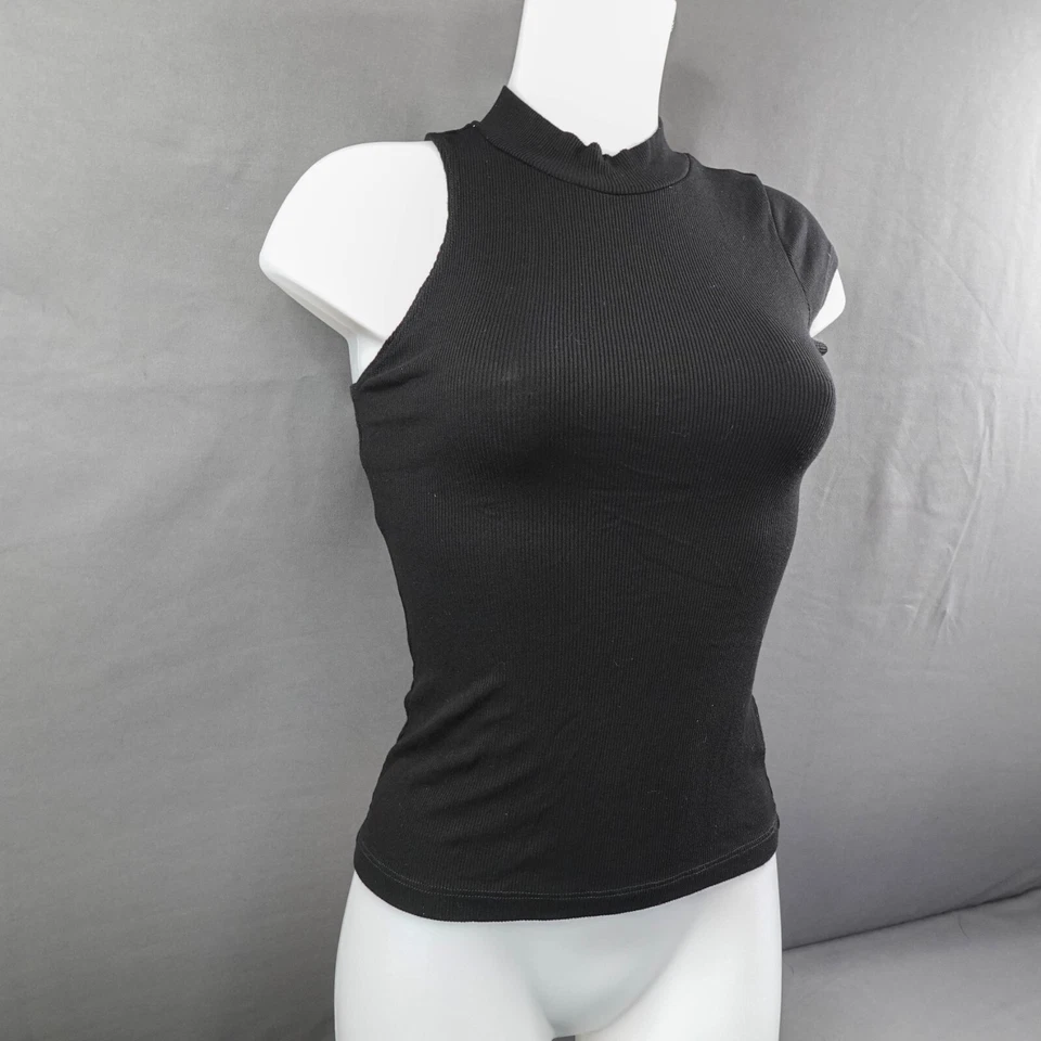 Top Suéter LNA Mujer XS Negro Acanalado Y2K Asimétrico Gótico Rock Punk Acanalado Foto 2 de 4