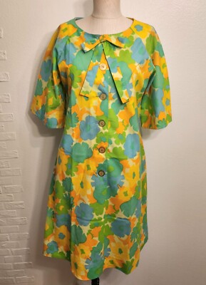 Vintage Retro Miss Smith The American Look Floral Button Up Dress