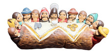Ultima Cena 13 Personaggi Ceramica 13 x 5 cm Regalo festa papà Stile simil Thun