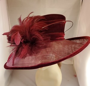 burgundy church hat