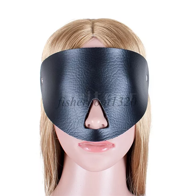 OnundOn Leather Mask Eye Mask Blindfold Open Nose Mask Performance Headgear  Props Cosplay Halloween