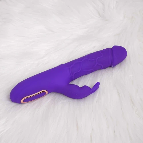 Silicone Rechargeable Warming Thrusting Rabbit Vibrator Dildo Sex-toys for Women - Picture 3 of 3