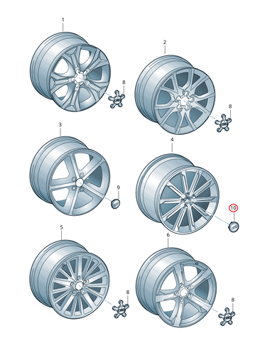 NEW GENUINE AUDI GLOSS BLACK WHEEL CENTRE CAP 4PCS 8T0601170AAX1 - Picture 6 of 6