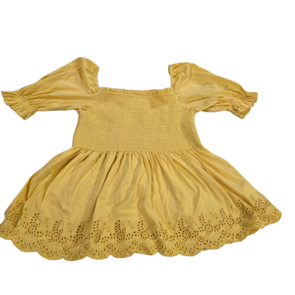 Vestido Polo Ralph Lauren Midi Niñas Amarillo XL Hombro Descubierto Floral Bordado Foto 2 de 4