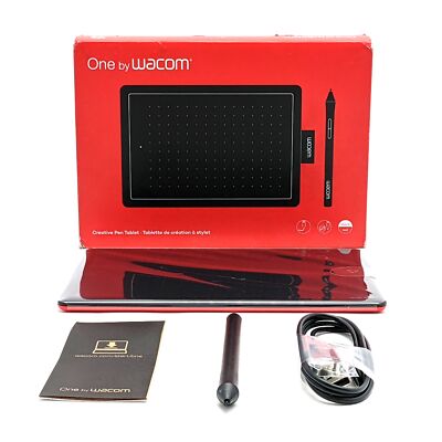 One by Wacom Creative Pen Drawing Tablet In Red And Black CTL-472/K1-AX