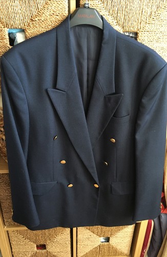 VINTAGE THE FINE TAILORING COMPANY NAVY BLUE BLAZER 44 Regular - Picture 1 of 6