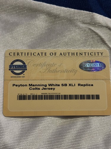 Peyton Manning Signed Super Bowl XLI Indianapolis Colts Game Jersey Steiner COA - Picture 10 of 11