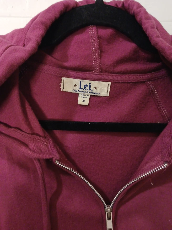 Chaqueta con capucha para mujer L.e.i.’s XL rosa con cremallera Foto 2 de 4