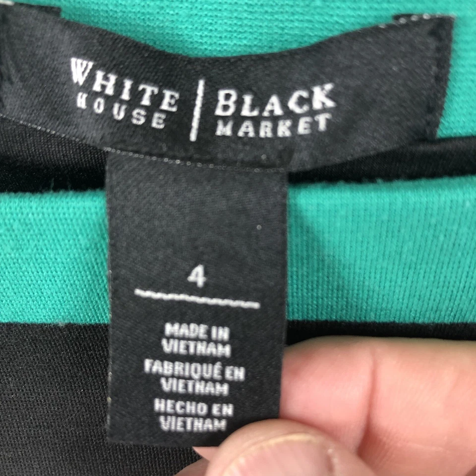 Vestido Casa Blanca Mercado Negro 4 Verde Azul Rayas Ponte Tejido Clásico Preppy Foto 4 de 4