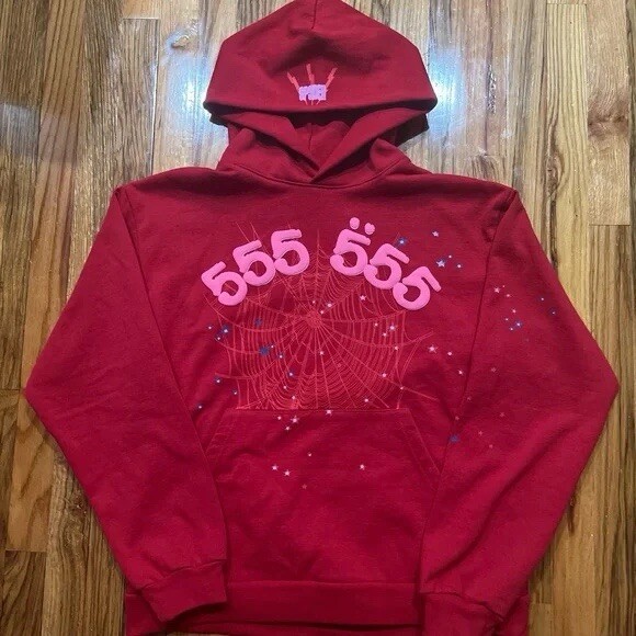 NEW Spider Worldwide Red Angel Number 555 Hoodie Size L (check