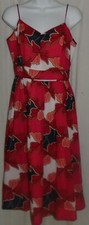 NWT WOMEN'S ANN TAYLOR RED, PINK FLORAL COTTON DRESS Size: 4 $119!