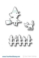Your Next Die Halloween Witch, Cat, Fence S3 - NEW