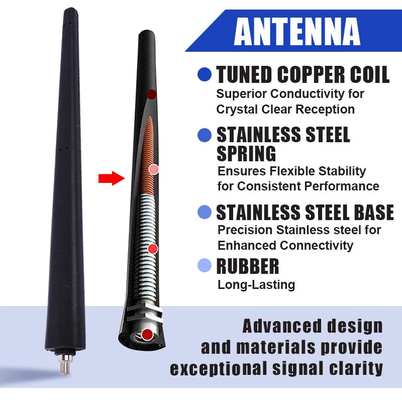 Para Fiat 500 (312) 2012-2021 52019353 Techo Radio Antena Varilla AM/FM Mástil Aéreo Foto 4 de 4