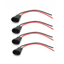 4pcs 9005/9006 HB4 Fog Light Bulbs Male Adaptors Connector Plug Harness Sockets