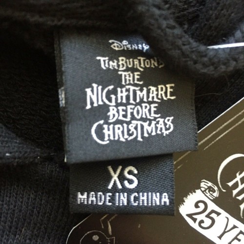 Disney Burton The Nightmare Before Christmas 25 Years Jack Black Hoodie Size XS - Picture 6 of 7