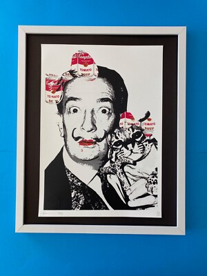 DEATH NYC Hand Signed LARGE Print Framed 16x20in COA SALVADOR DALI CAT WARHOL &!