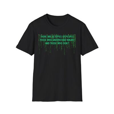 Binary Code Unisex T-Shirt, Geeky Gift, Tech Humor, Programmer Apparel, Coding