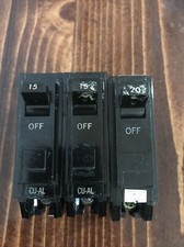 Lot of 3 GE Single Pole Circuit Breakers, 15 and 20 Amp