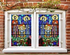 3D Parents Child A513 Window Film Print Sticker Cling Stained Glass UV Sinsin